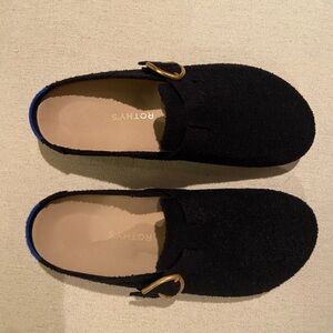 Rothy's The Buckle Clog in Soft Black Bouclé size 12w